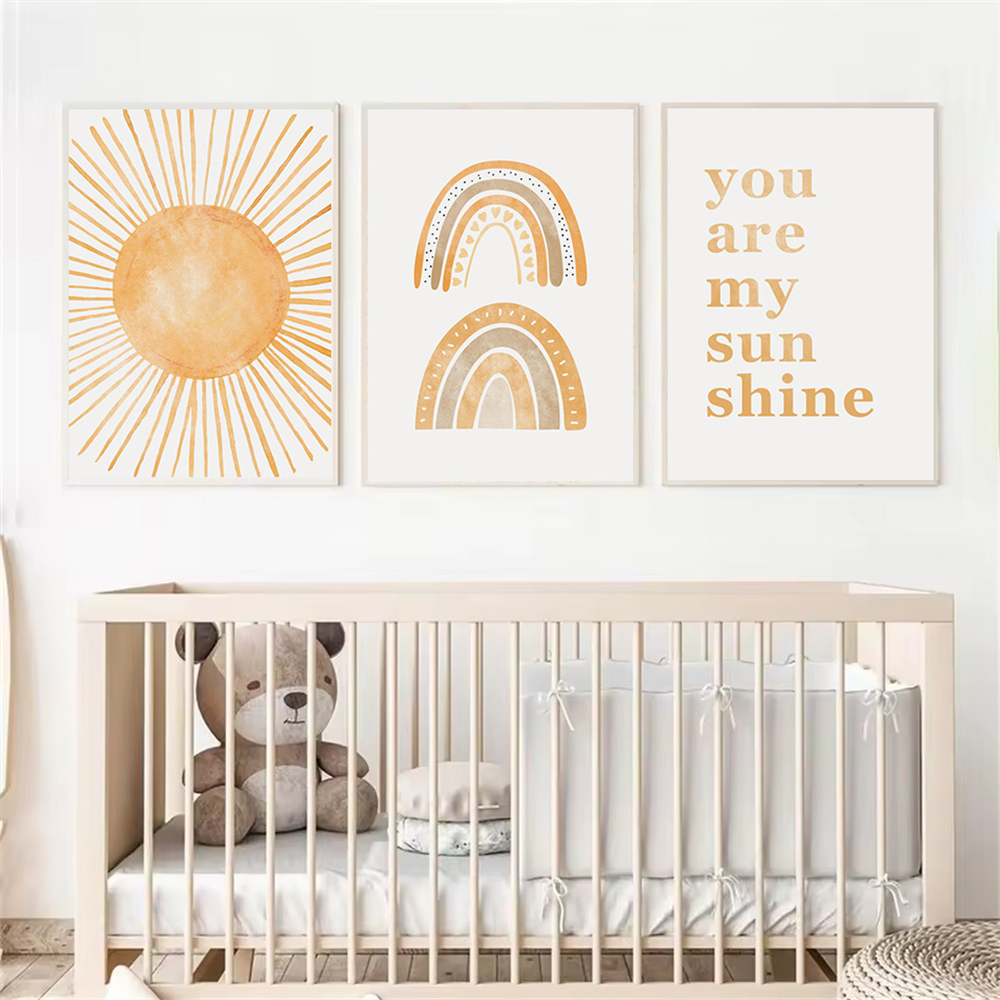 Boho Rainbow Sun Posters Abstr - Baby Nursery You Are My Sunshine 리뷰 및 가격