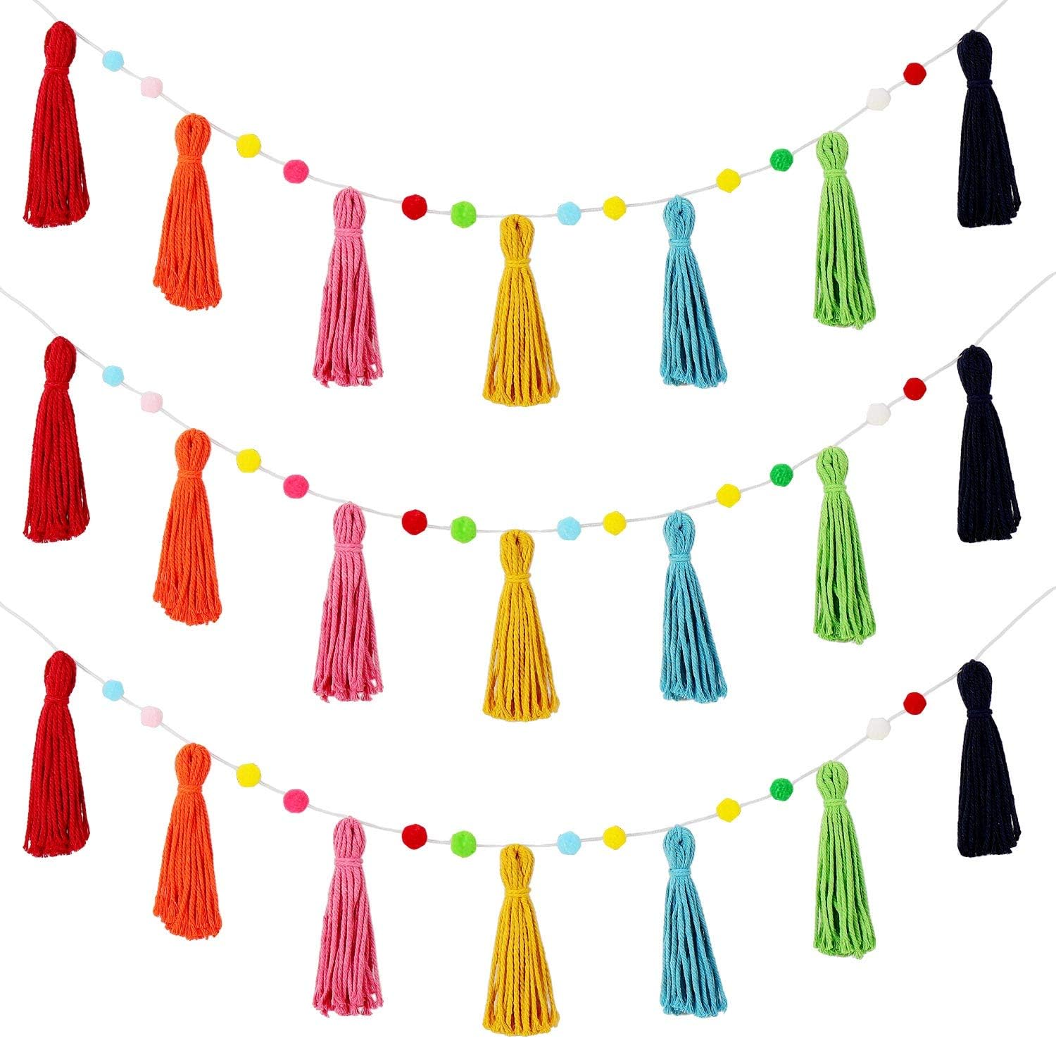 3 Pcs Colorful Rainbow Boho Ta - Baby Nursery Garland 리뷰 및 가격