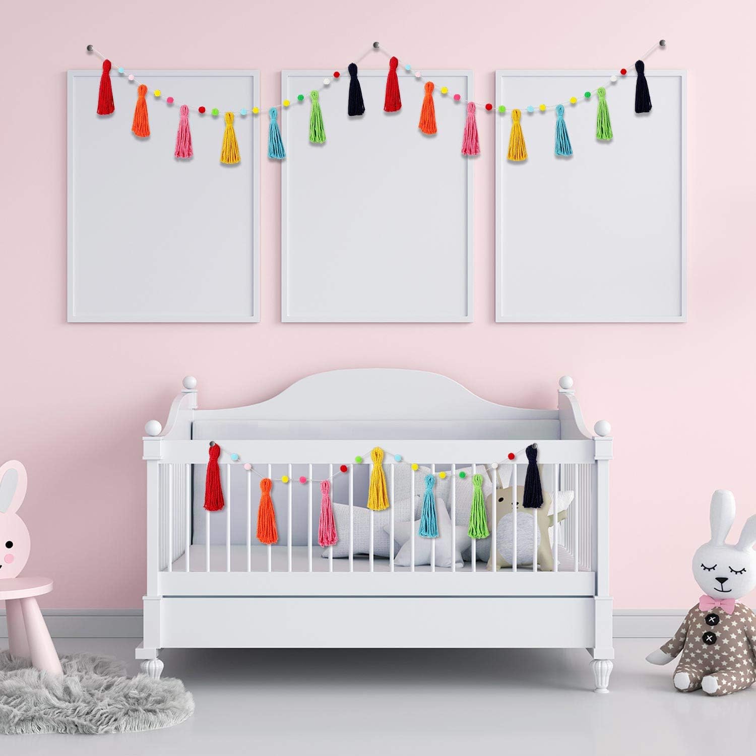 3 Pcs Colorful Rainbow Boho Ta - Baby Nursery Garland 리뷰 및 가격