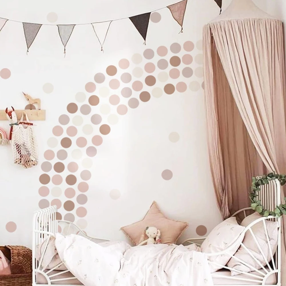 Boho Polka Dots Wall Stickers  - Baby Nursery Peel And Stick Wallpaper 리뷰 및 가격