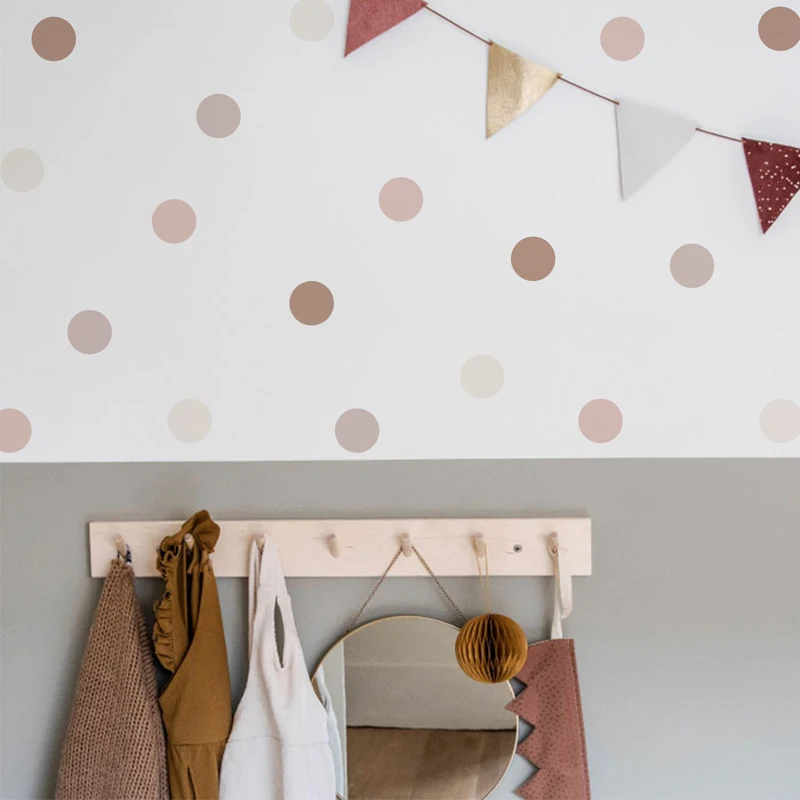 Boho Polka Dots Wall Stickers  - Baby Nursery Peel And Stick Wallpaper 리뷰 및 가격