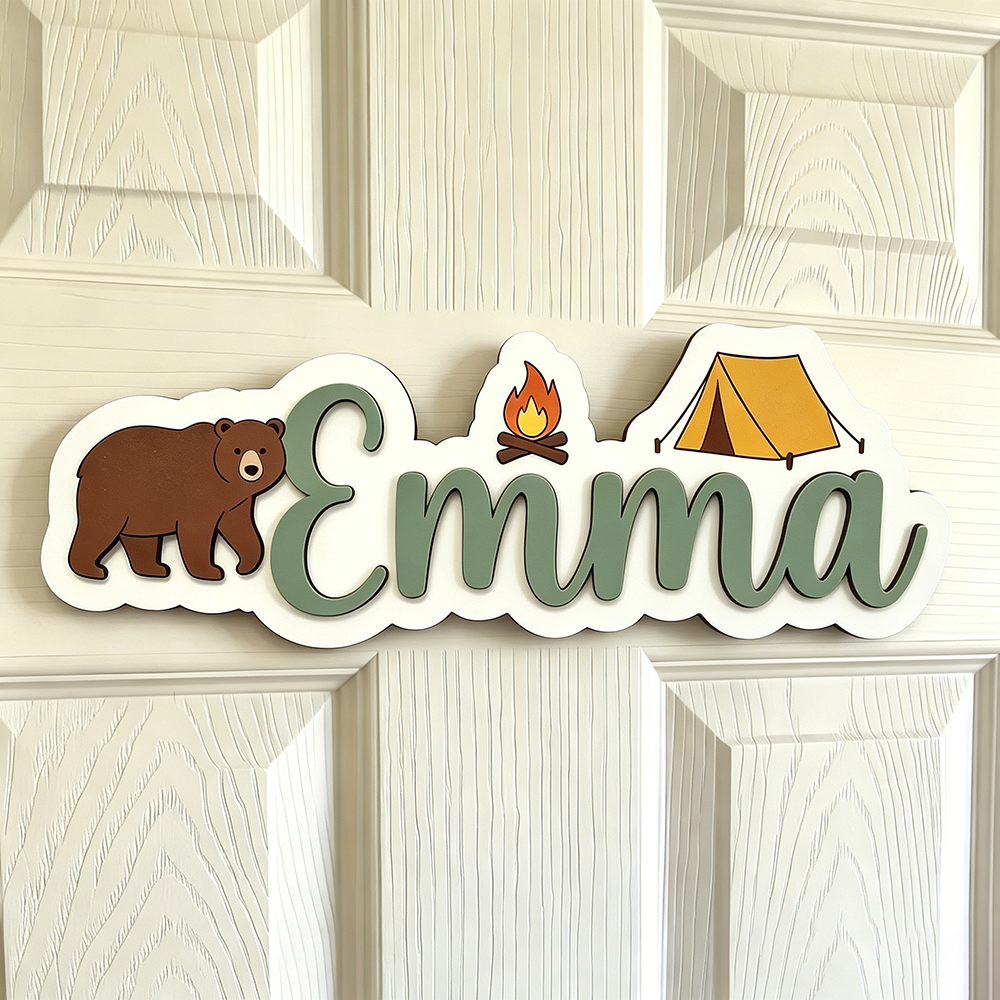 Custom Bear & Campfire Wooden  - Baby Nursery Diy 리뷰 및 가격