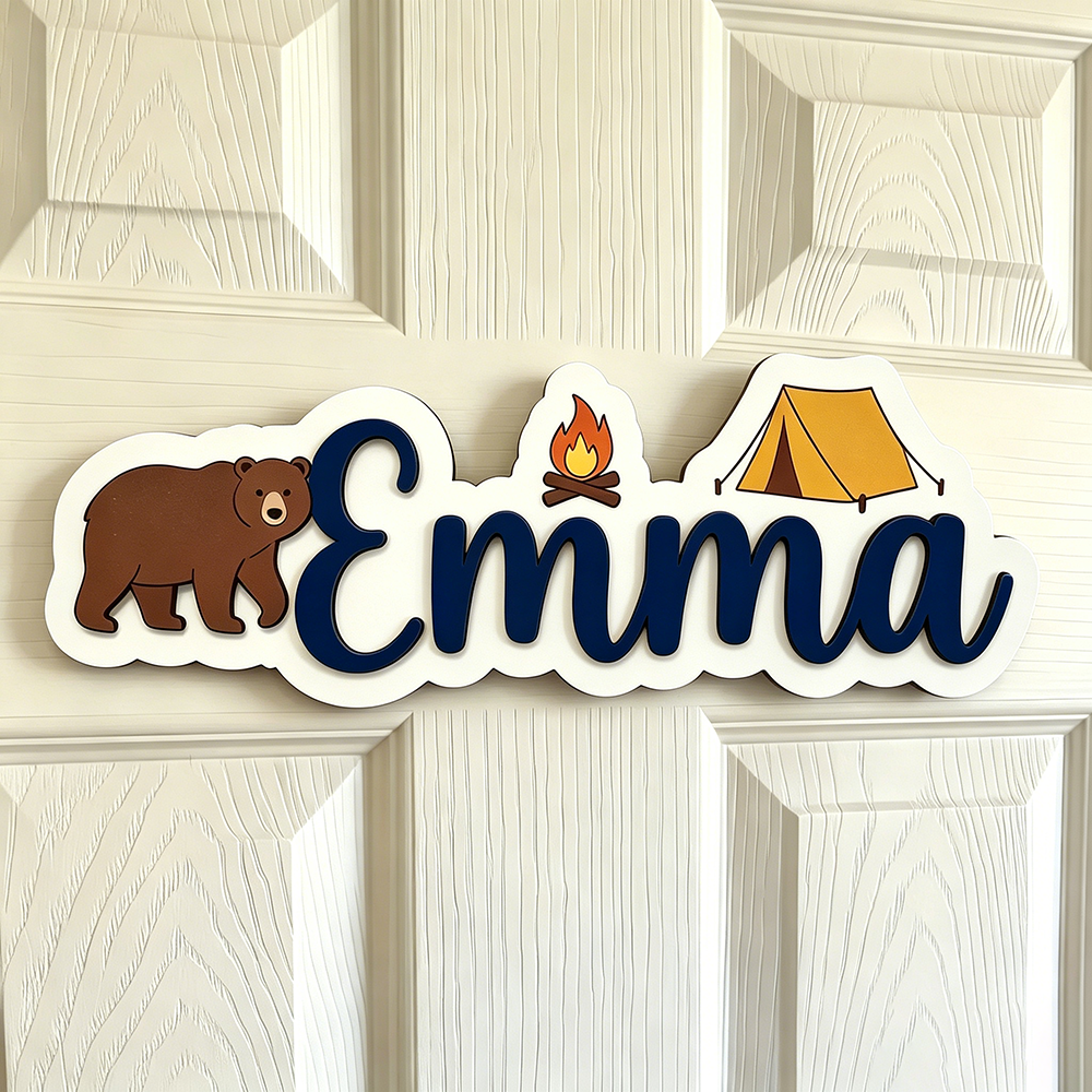 Custom Bear & Campfire Wooden  - Baby Nursery Diy 리뷰 및 가격