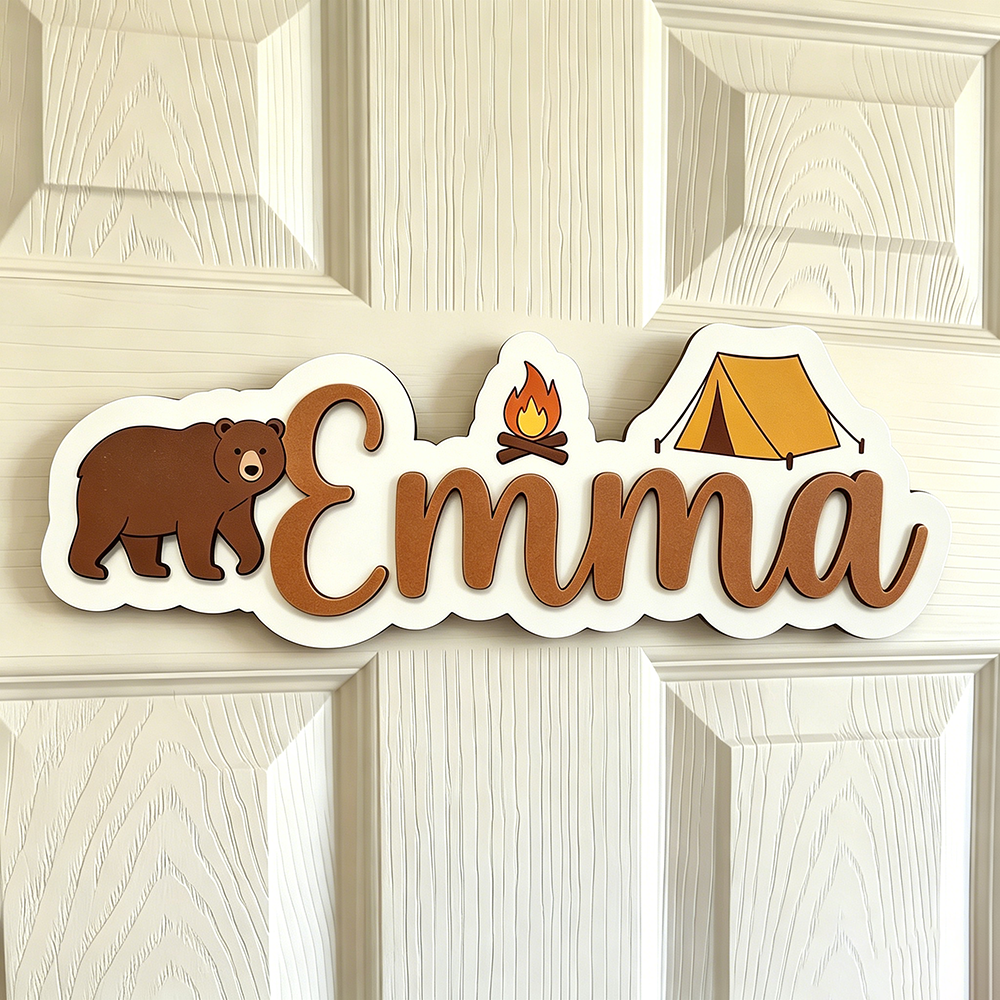 Custom Bear & Campfire Wooden  - Baby Nursery Diy 리뷰 및 가격