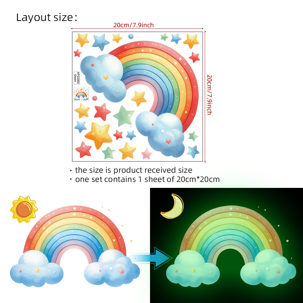 Cartoon Rainbow Luminous Wall  - Baby Nursery Diy 리뷰 및 가격