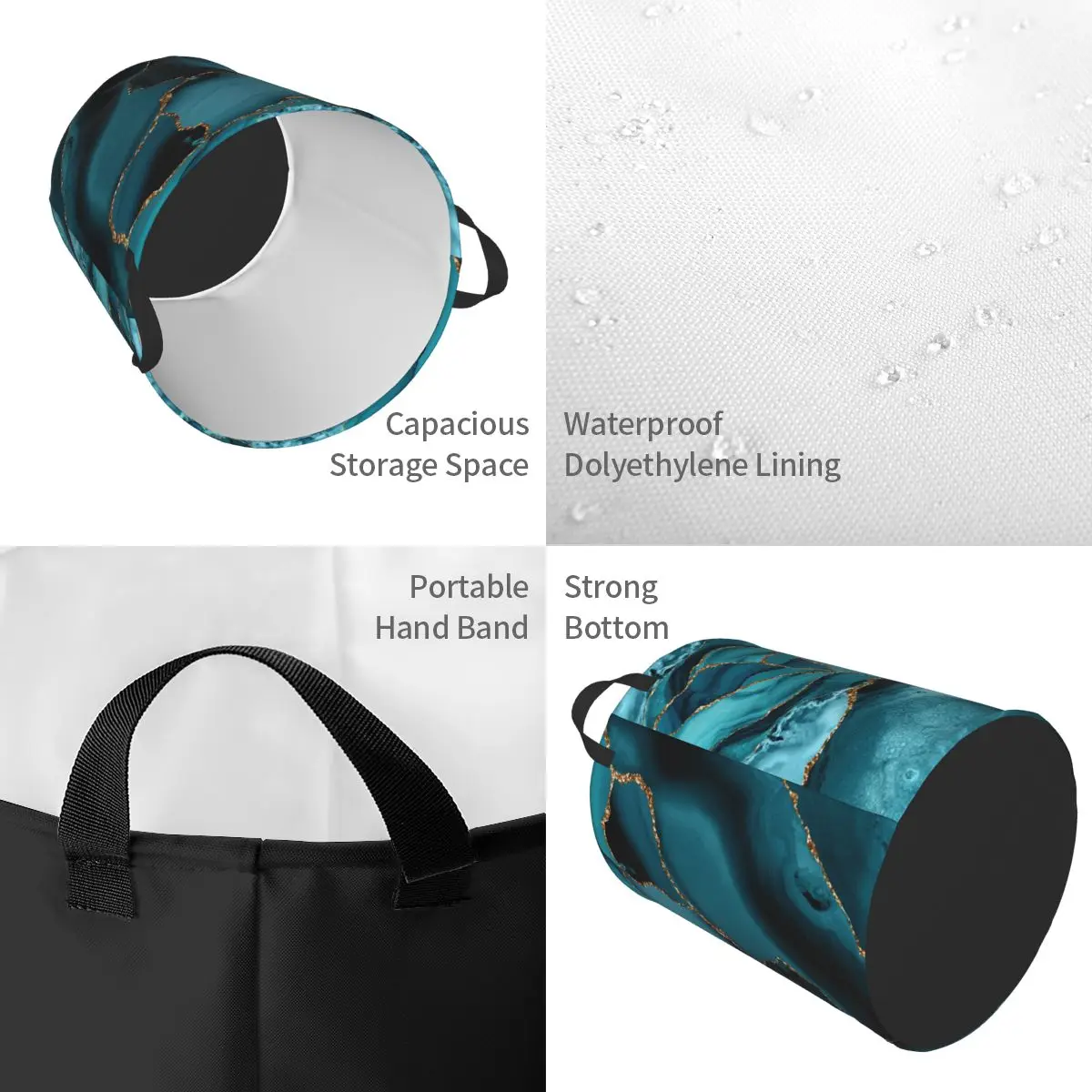 Custom Teal And Gold Marble La - Baby Nursery Hamper 리뷰 및 가격