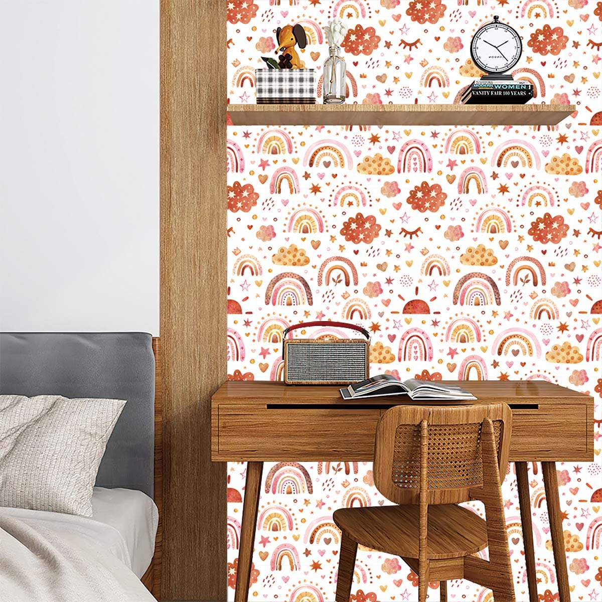 Rainbow Wallpaper Peel and Sti - Baby Nursery Peel And Stick Wallpaper 리뷰 및 가격