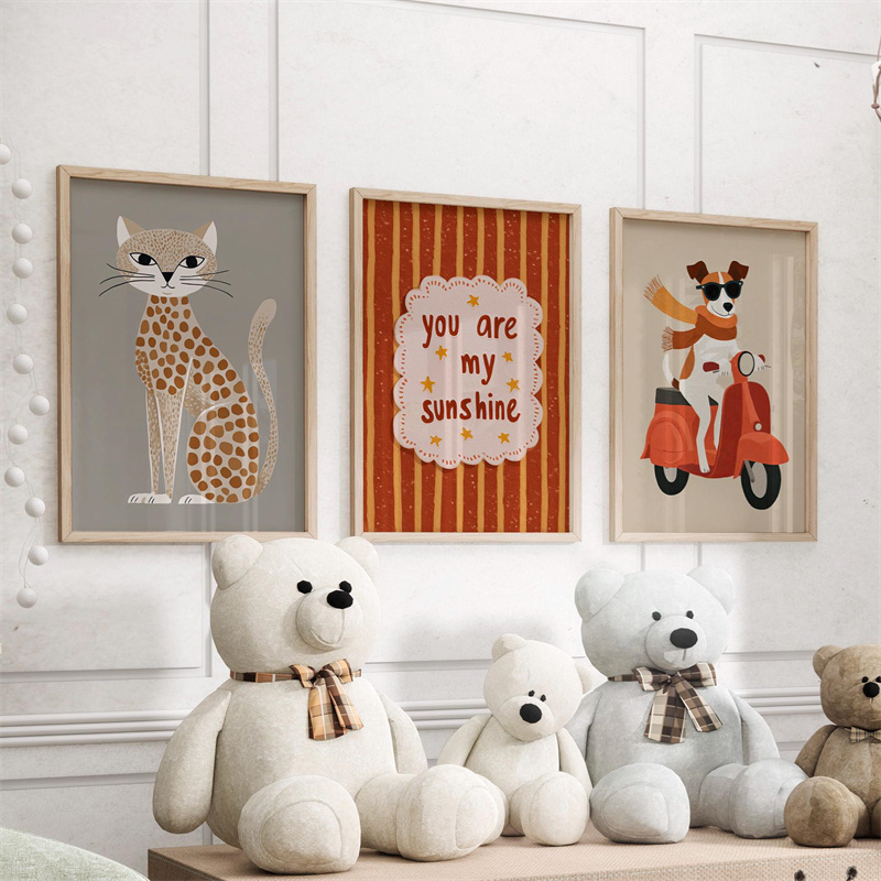 1/3pcs Set Cheetah and Dog Pos - Baby Nursery You Are My Sunshine 리뷰 및 가격