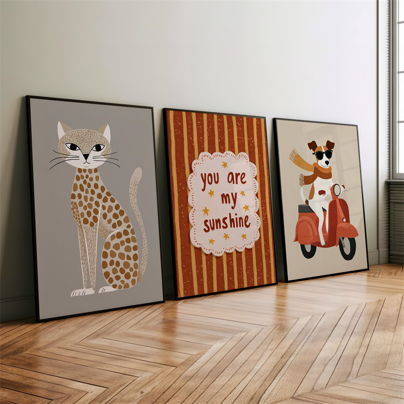 1/3pcs Set Cheetah and Dog Pos - Baby Nursery You Are My Sunshine 리뷰 및 가격