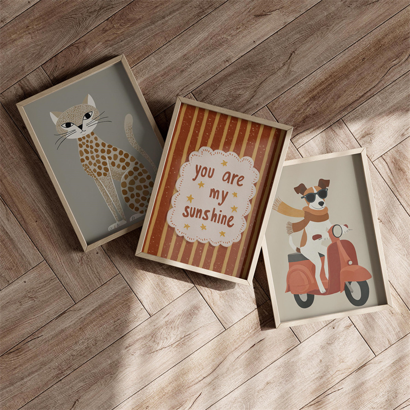 1/3pcs Set Cheetah and Dog Pos - Baby Nursery You Are My Sunshine 리뷰 및 가격