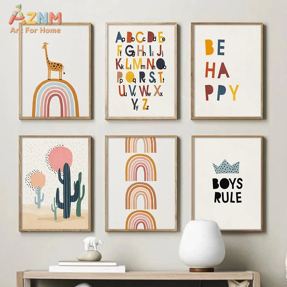 Rainbow Alphabet Poster Educat - Baby Nursery Things 리뷰 및 가격
