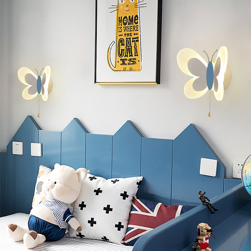 Cartoon Cute Blue Pink Butterf - Baby Nursery Knobs 리뷰 및 가격