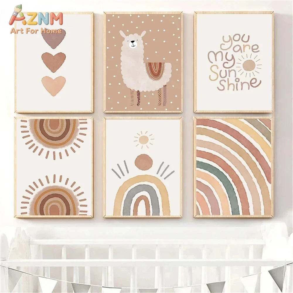 AZNM Boho Nursery Unframed Can - Baby Nursery You Are My Sunshine 리뷰 및 가격