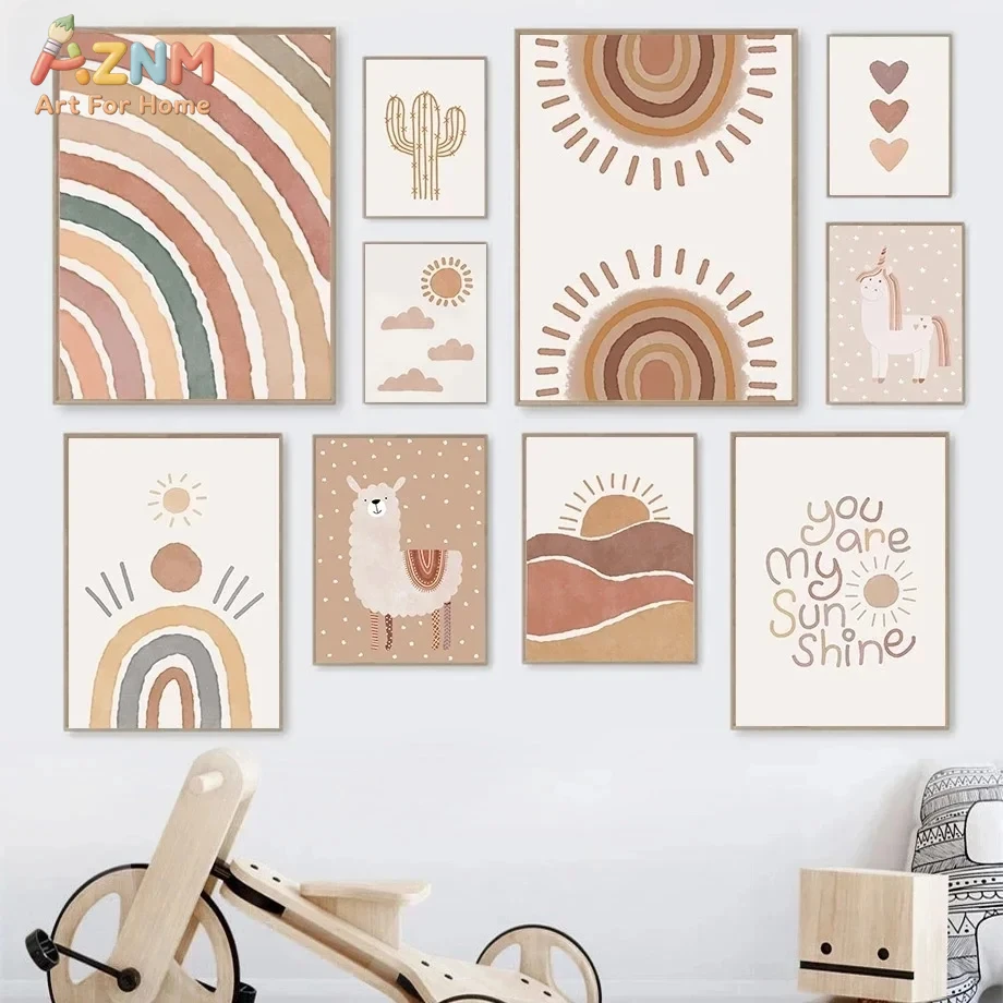 AZNM Boho Nursery Unframed Can - Baby Nursery You Are My Sunshine 리뷰 및 가격
