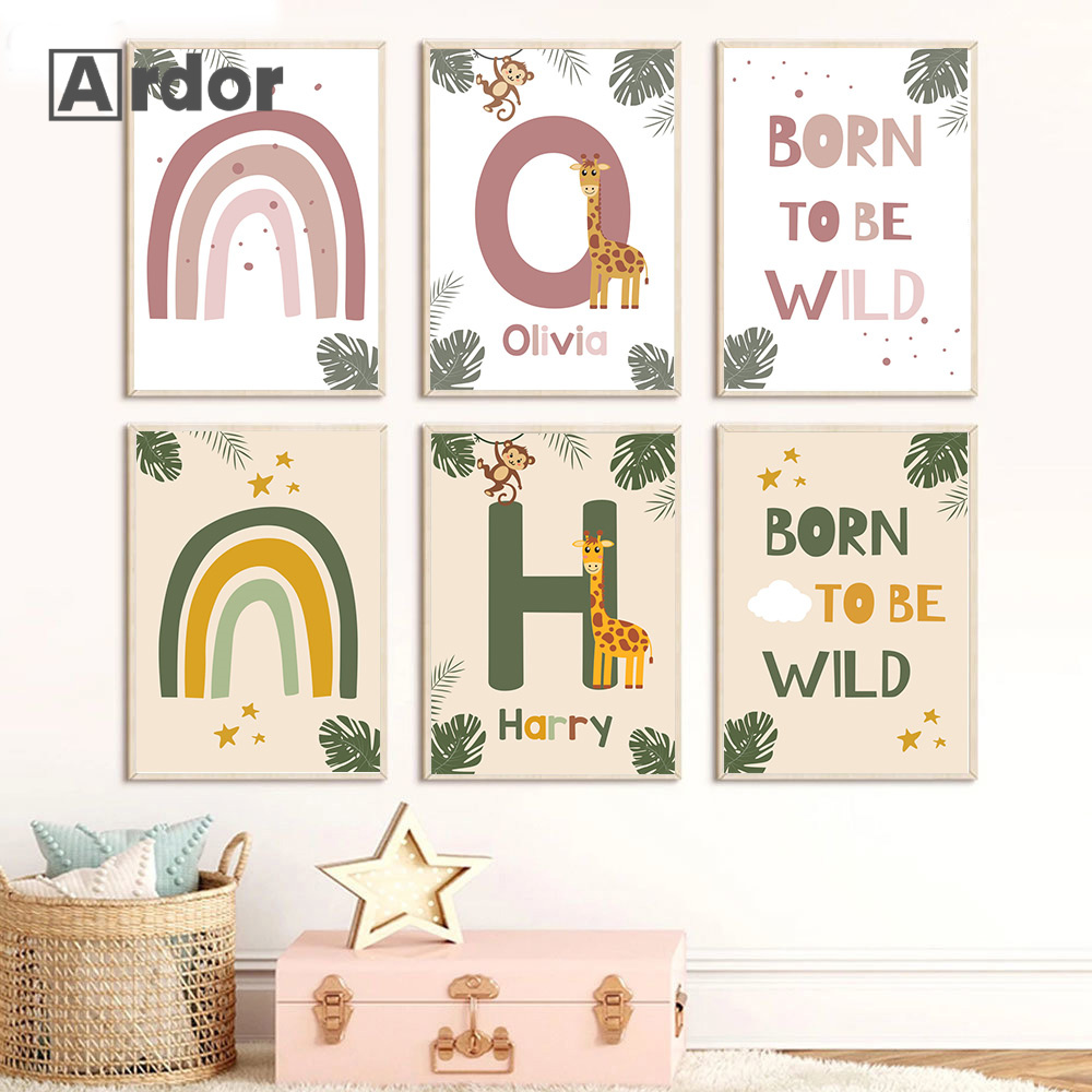 Nordic Jungle Animal Posters C - Baby Nursery Animal Pictures 리뷰 및 가격