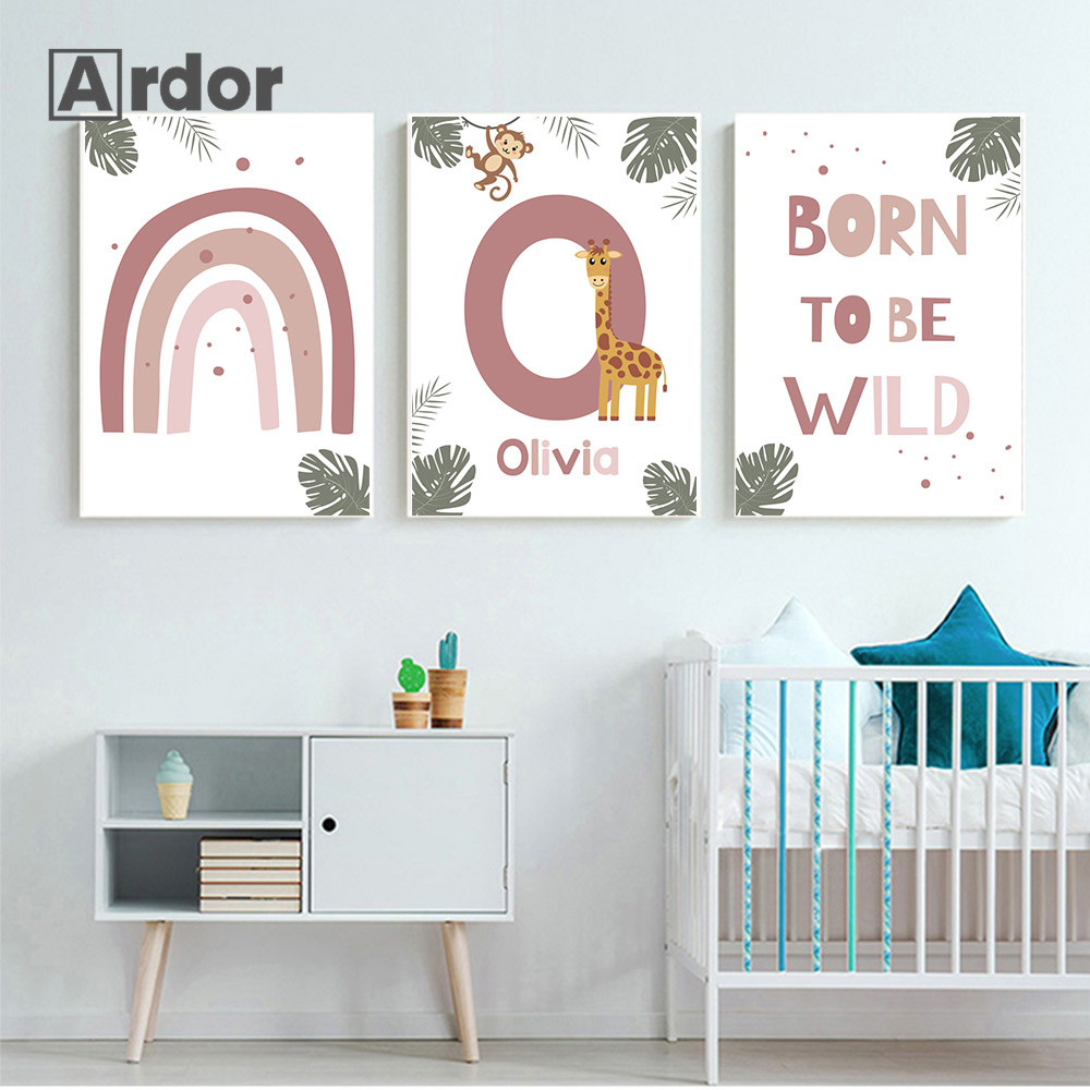 Nordic Jungle Animal Posters C - Baby Nursery Animal Pictures 리뷰 및 가격