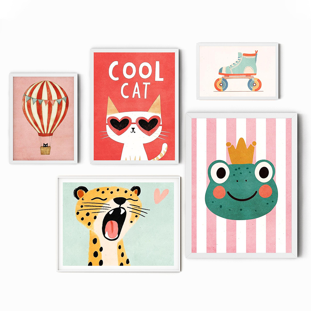 Funny Animals Tiger Lion Frog  - Baby Nursery Animal Pictures 리뷰 및 가격