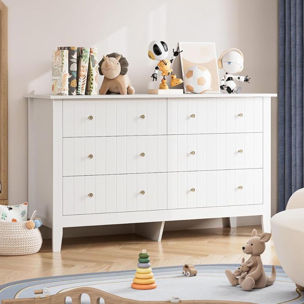 6 Drawer Double Dresser with D - Baby Nursery Dresser 리뷰 및 가격