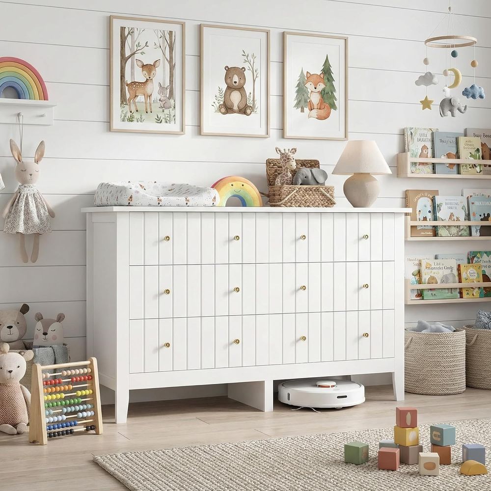 6 Drawer Double Dresser with D - Baby Nursery Dresser 리뷰 및 가격