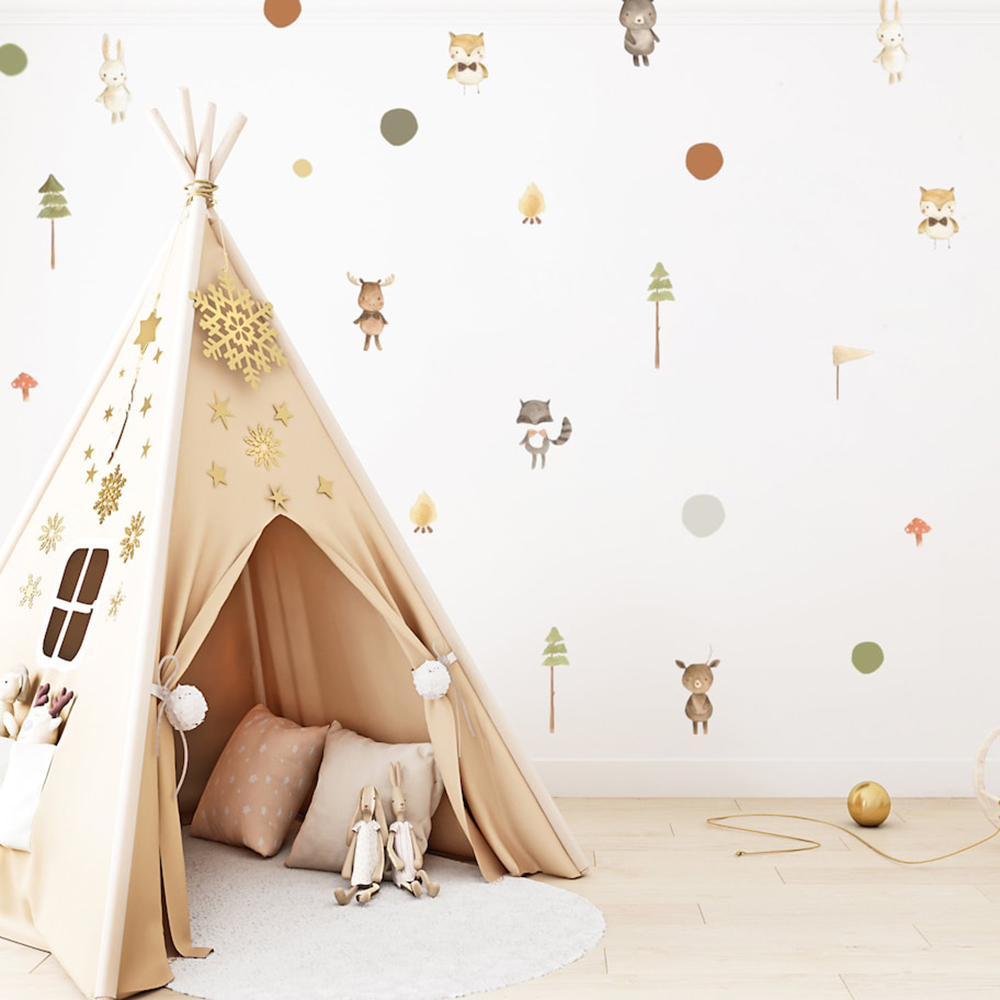 Cartoon Cute Fox Rabbit Animal - Baby Nursery Modern 리뷰 및 가격