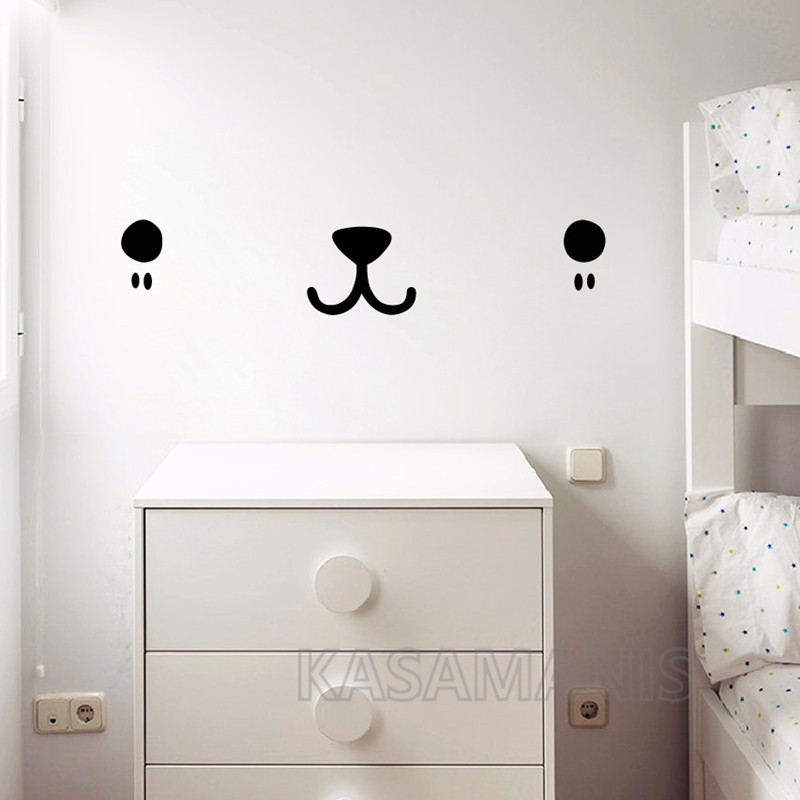 Cute Kawaii Face Wall Art Deca - Baby Nursery Vinyl Wall Stickers 리뷰 및 가격