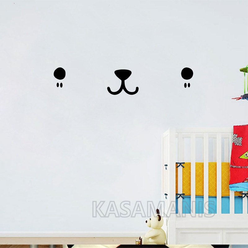Cute Kawaii Face Wall Art Deca - Baby Nursery Vinyl Wall Stickers 리뷰 및 가격