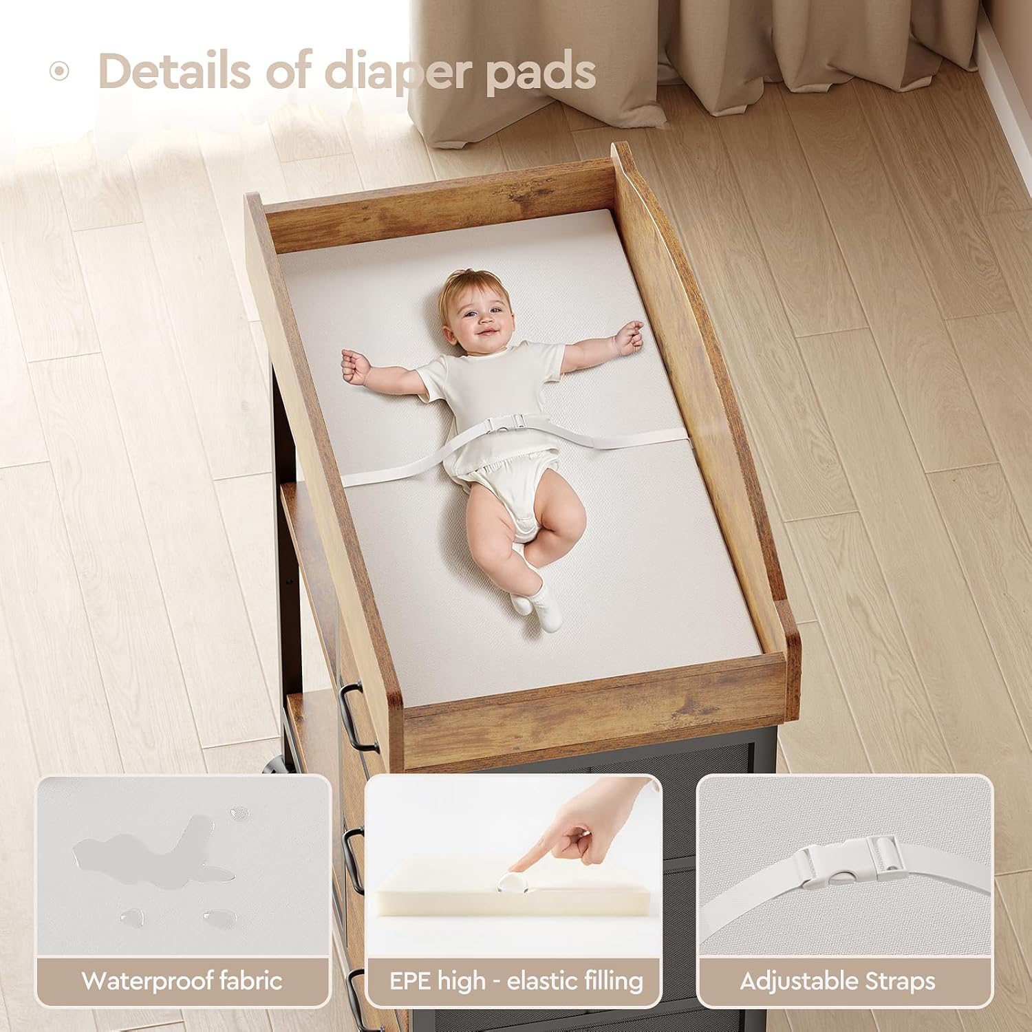 Rustic Brown Baby Changing Tab - Baby Nursery Dresser 리뷰 및 가격