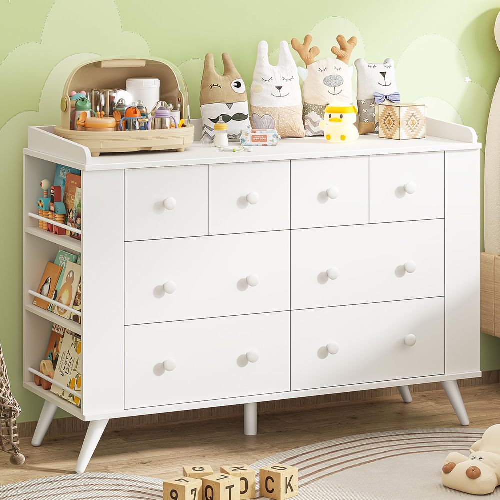 Kids Dresser Cabinet with 8 Dr - Baby Nursery Chest Of Drawers 리뷰 및 가격