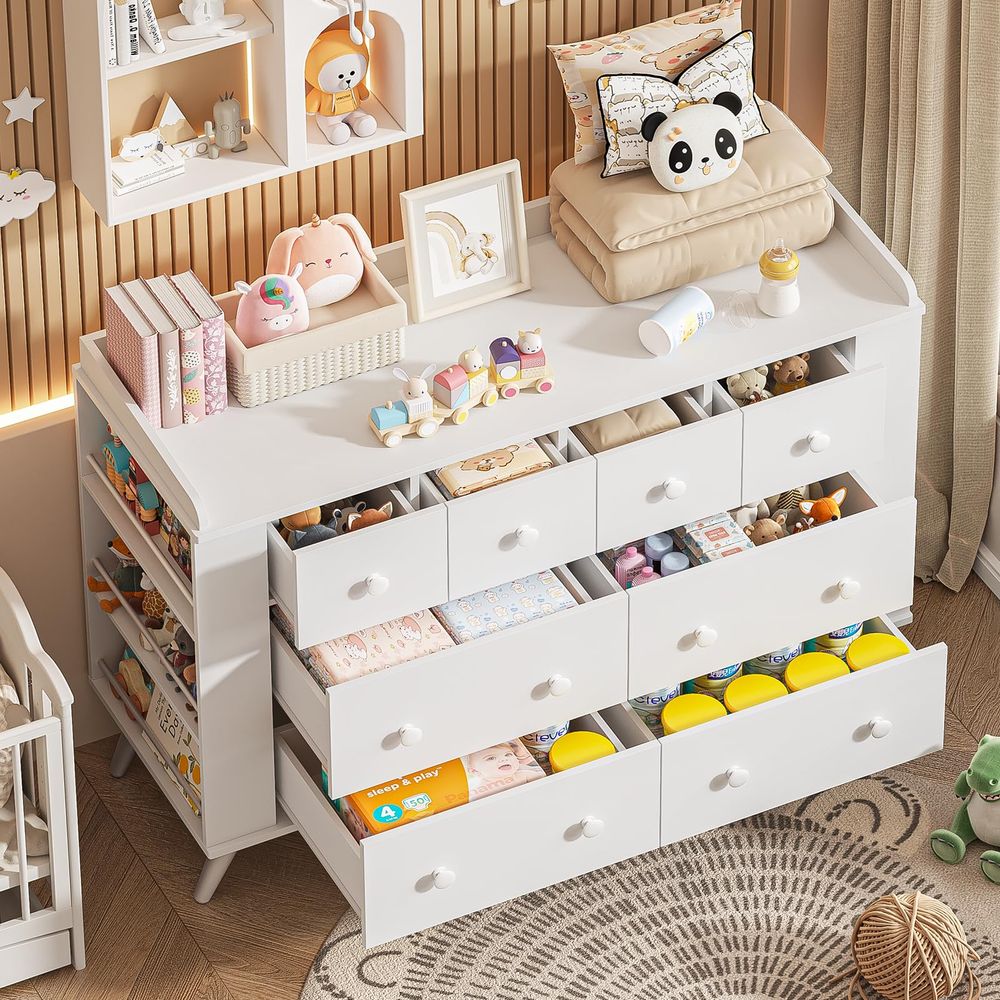 Kids Dresser Cabinet with 8 Dr - Baby Nursery Chest Of Drawers 리뷰 및 가격