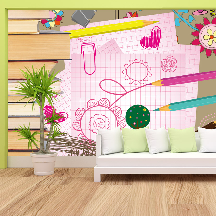 Cartoon Books Drawing Easy to  - Baby Nursery Peel And Stick Wallpaper 리뷰 및 가격