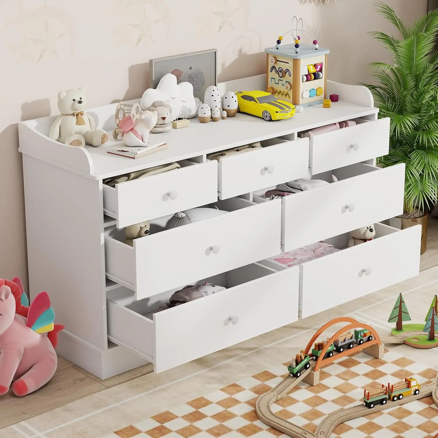 Kids Dresser Cabinet with 7 Dr - Baby Nursery Chest Of Drawers 리뷰 및 가격