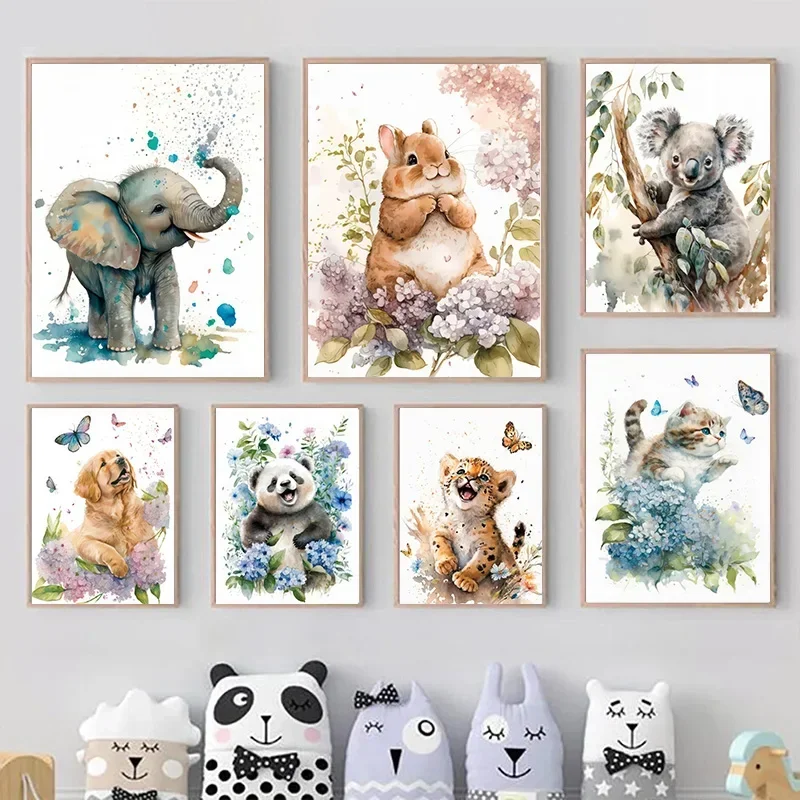 Elephant Panda Tiger Koala Cat - Baby Nursery Animal Pictures 리뷰 및 가격