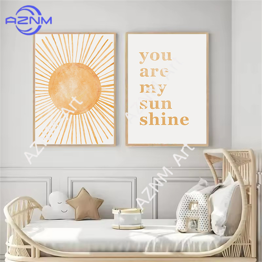 Boho Rainbow Sun Posters Abstr - Baby Nursery You Are My Sunshine 리뷰 및 가격