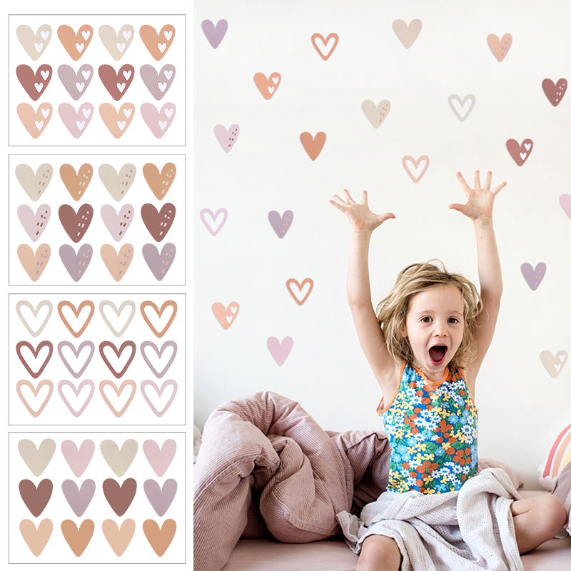 2pcs Lovely Hearts Ins Wall St - Baby Nursery Vinyl Wall Stickers 리뷰 및 가격