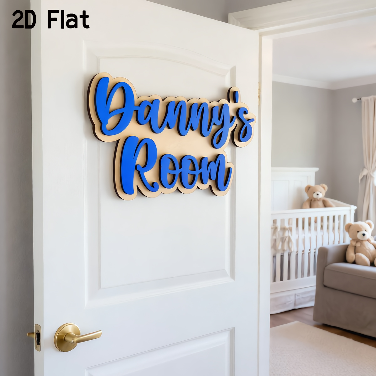 1Pc Cutom Blue Wooden Acrylic  - Baby Nursery Diy 리뷰 및 가격