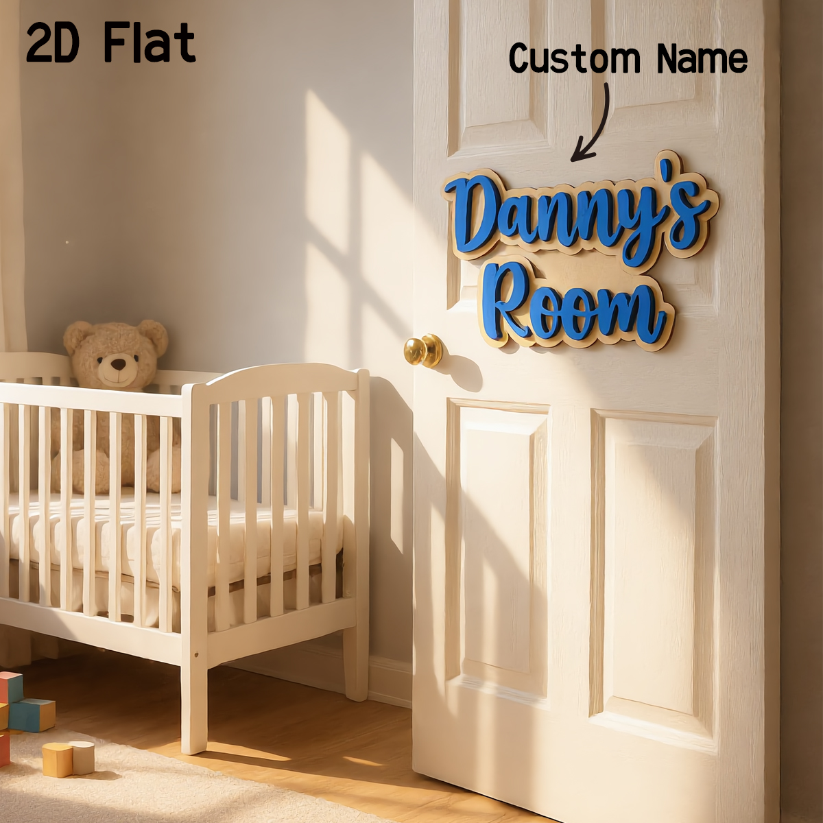 1Pc Cutom Blue Wooden Acrylic  - Baby Nursery Diy 리뷰 및 가격
