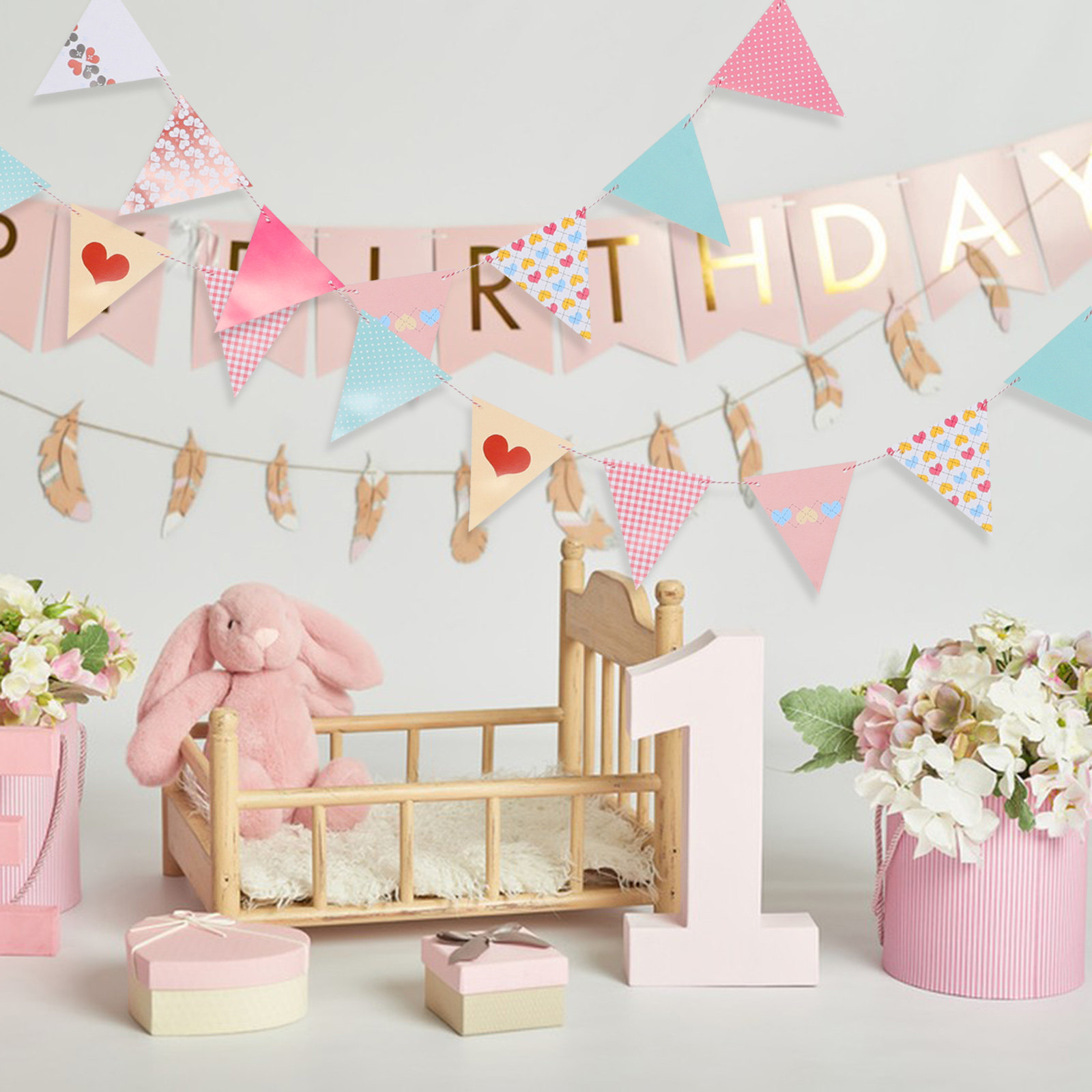 Easy Install Triangle Paper Bu - Baby Nursery Garland 리뷰 및 가격
