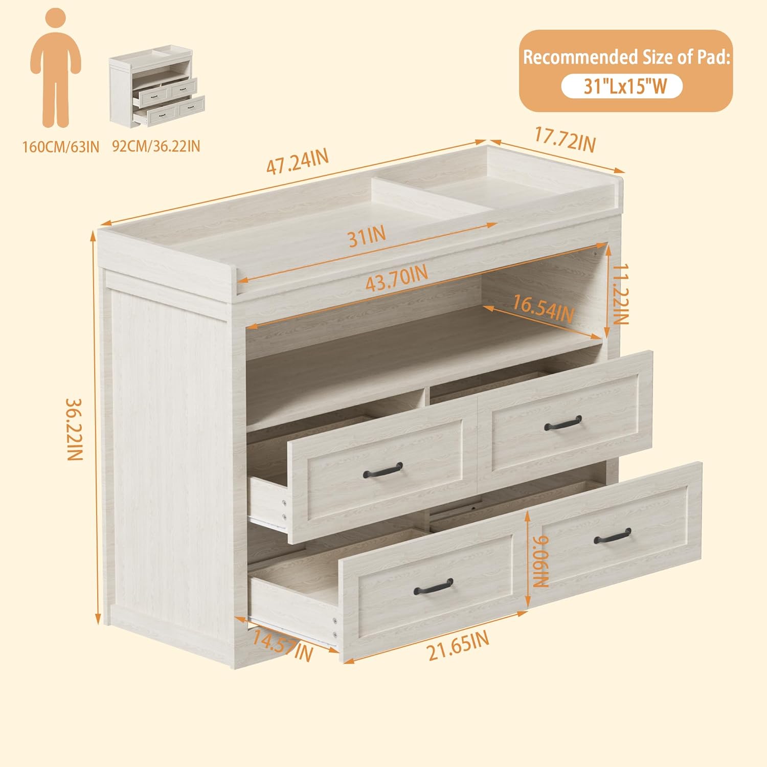 4 Drawer Nursery Dresser Chang - Baby Nursery Dresser 리뷰 및 가격