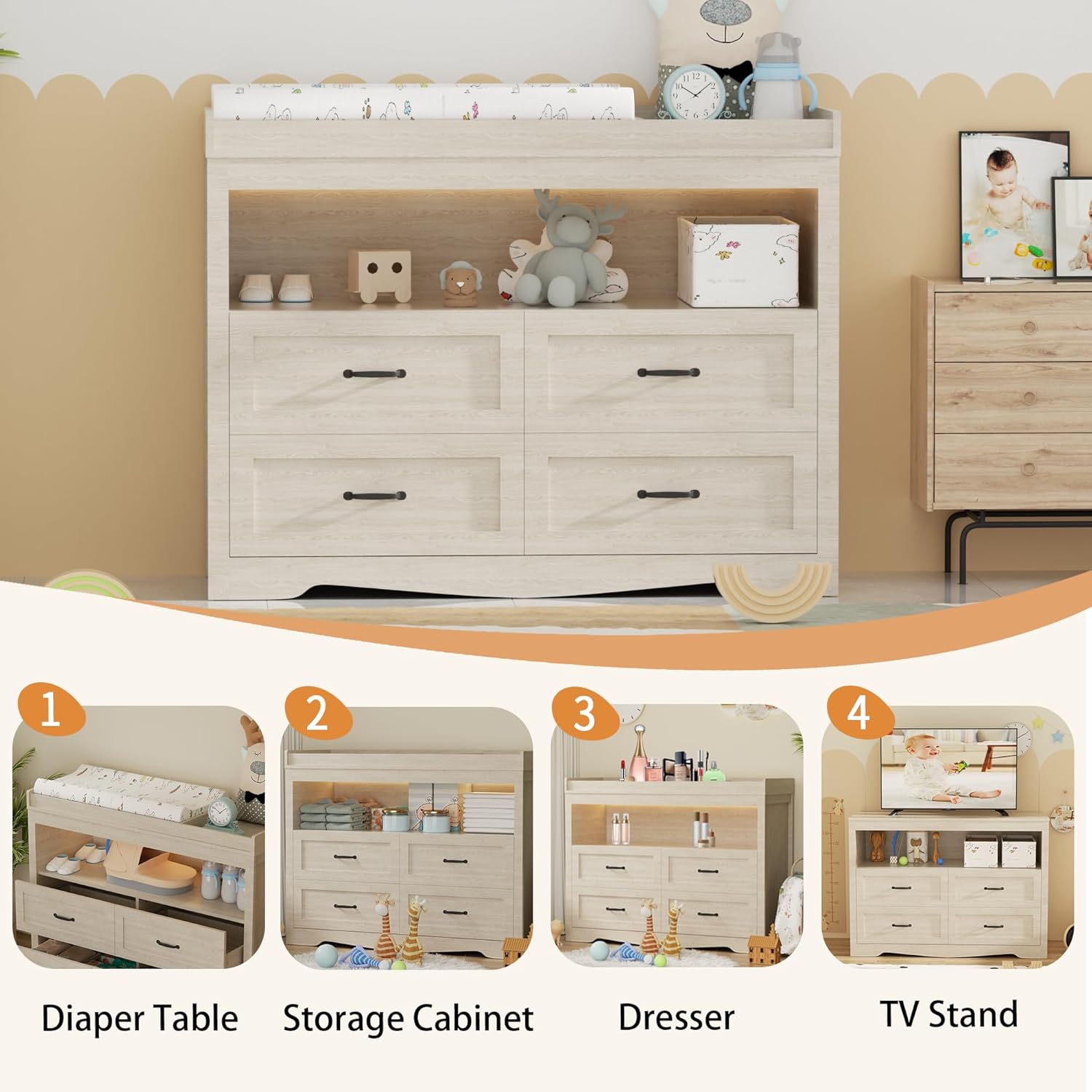 4 Drawer Nursery Dresser Chang - Baby Nursery Dresser 리뷰 및 가격
