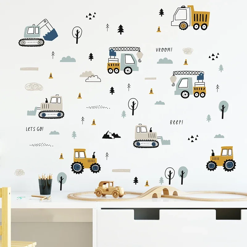 Hand Drawn Cute Cars Cargo Tru - Baby Nursery Things 리뷰 및 가격