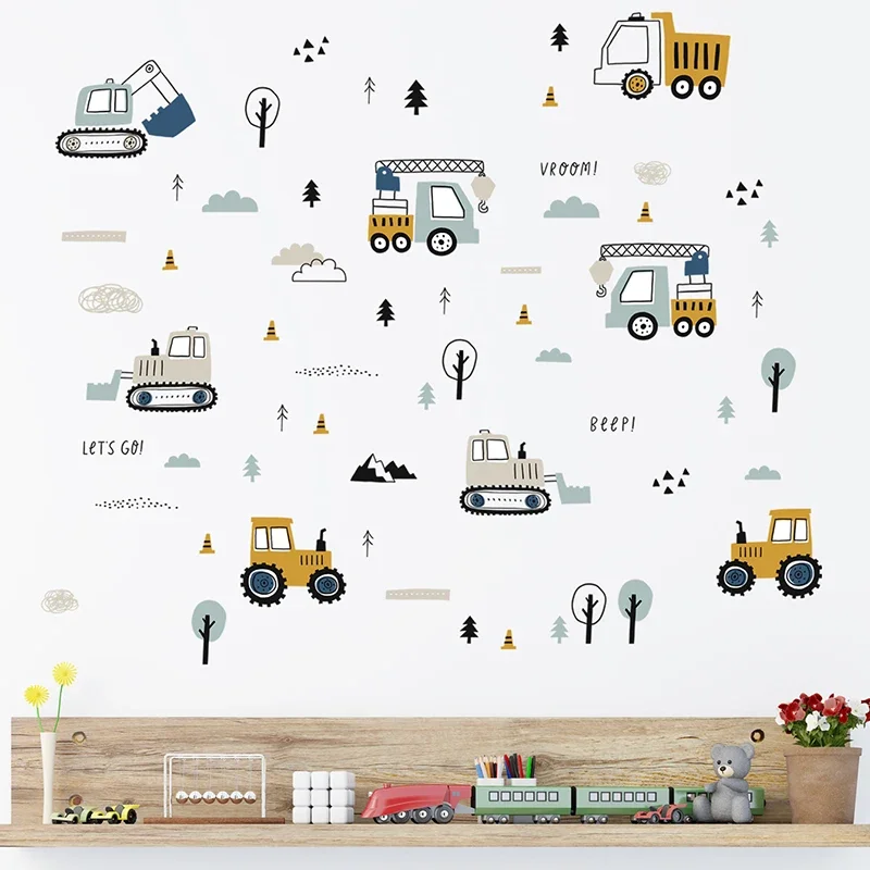 Hand Drawn Cute Cars Cargo Tru - Baby Nursery Things 리뷰 및 가격