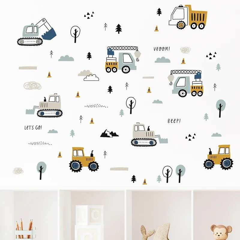 Hand Drawn Cute Cars Cargo Tru - Baby Nursery Things 리뷰 및 가격