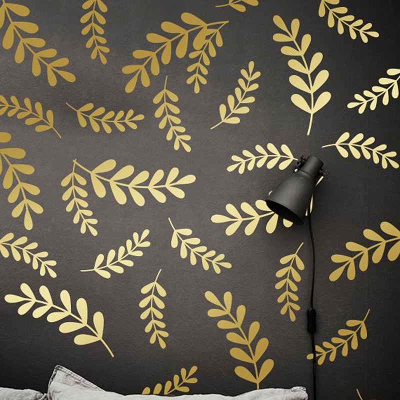 Botanical Leaf Floral Wall Sti - Baby Nursery Vinyl Wall Stickers 리뷰 및 가격