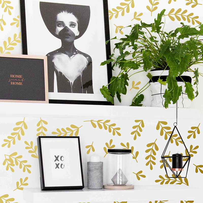 Botanical Leaf Floral Wall Sti - Baby Nursery Vinyl Wall Stickers 리뷰 및 가격