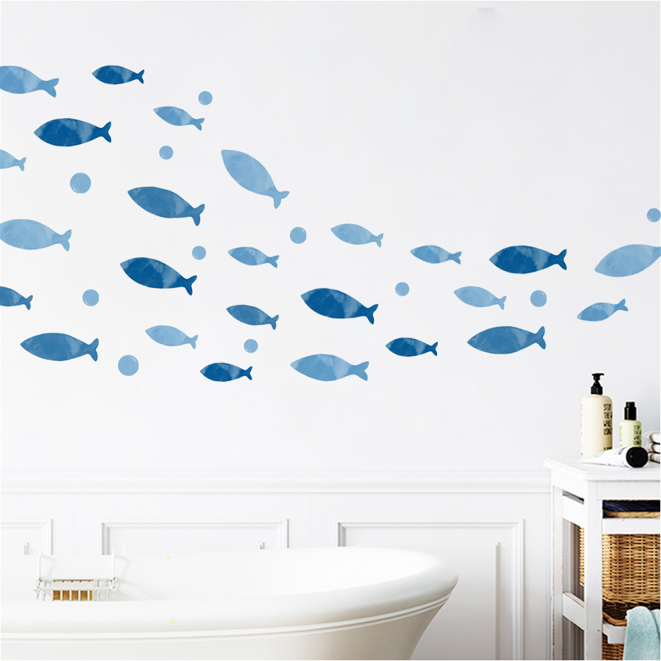 Blue Fish Vinyl Wall sticker f - Baby Nursery Vinyl Wall Stickers 리뷰 및 가격