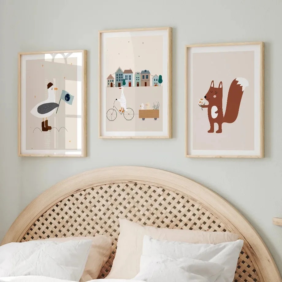 Funny Cartoon Duck Squirrel Be - Baby Nursery Animal Pictures 리뷰 및 가격