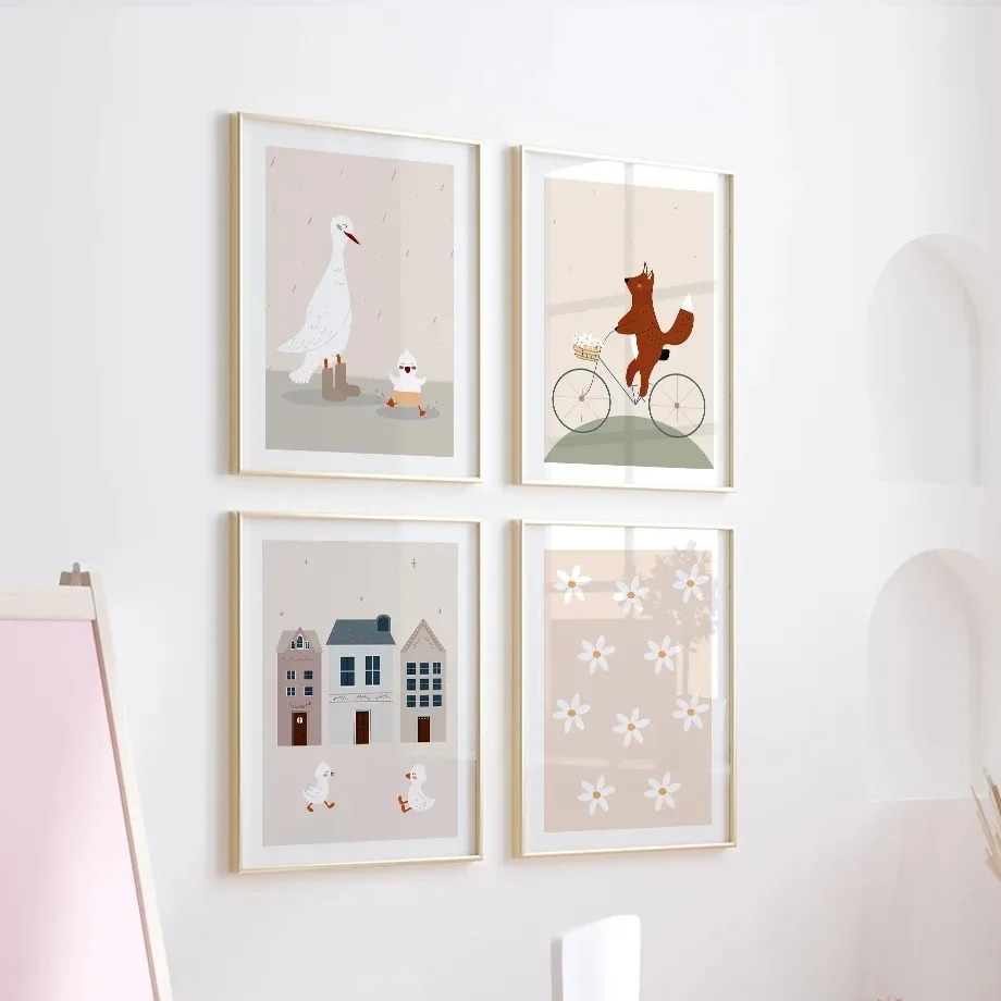 Funny Cartoon Duck Squirrel Be - Baby Nursery Animal Pictures 리뷰 및 가격