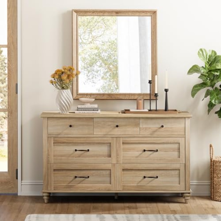 WAMPAT Wide Dresser with 7 Dra - Baby Nursery Chest Of Drawers 리뷰 및 가격
