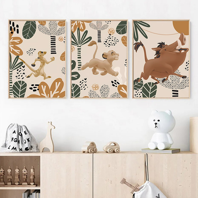 Kid Lion King Boho Posters and - Baby Nursery Animal Pictures 리뷰 및 가격
