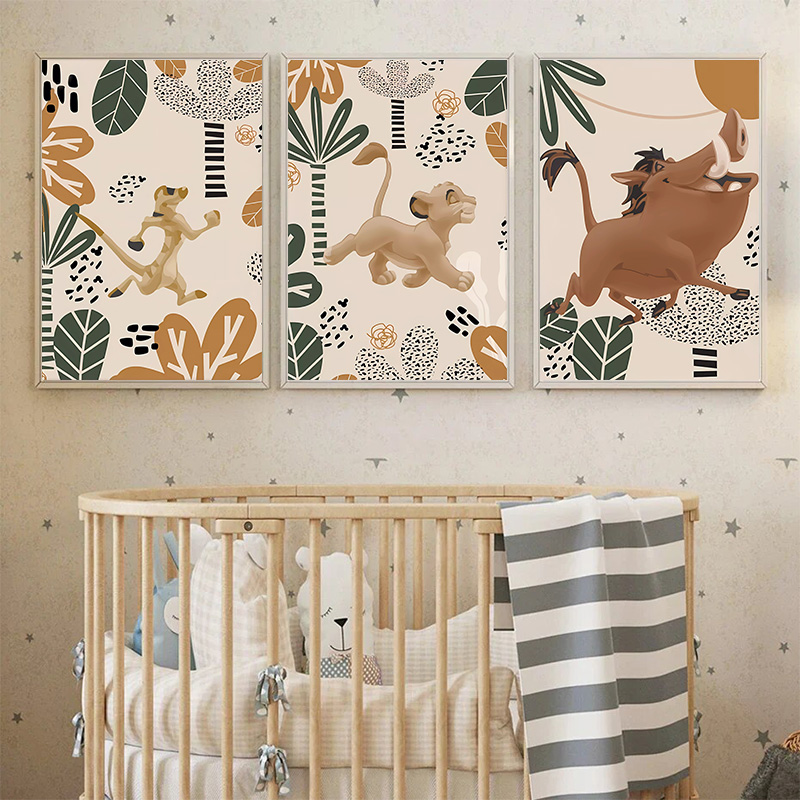 Kid Lion King Boho Posters and - Baby Nursery Animal Pictures 리뷰 및 가격